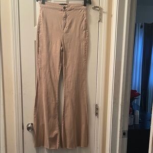 Fashion Nova Tan Flared Pants